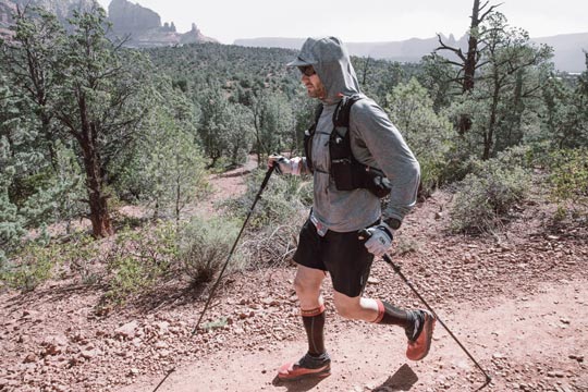 Cocodona 250 Mike Sveum running through Sedona, AZ